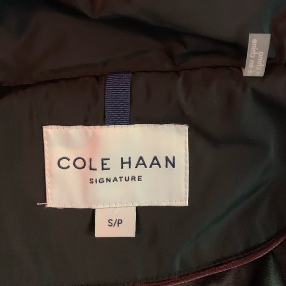 Cole Haan Womens Taffeta Down With Overlapping Convertible Collar Chevron Quilt - Picture 9 of 10